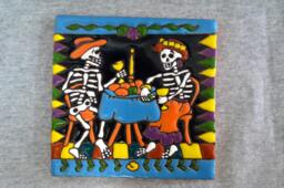 Talavera Mexican Tile Mosaic Day Of The Dead/Tiles Clay Catrina