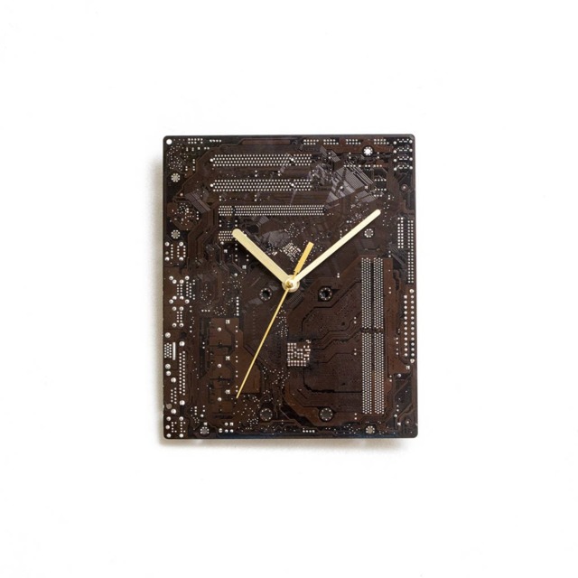 Dark Brown Circuit Board Wall Clock Silent Computer Clock - 9.7x7.9'' - image 1