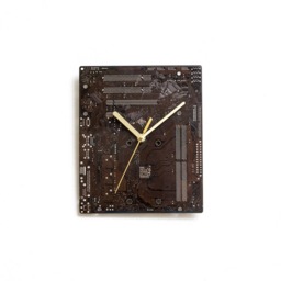 Dark Brown Circuit Board Wall Clock Silent Computer Clock - 9.7x7.9'' - thumbnail 1