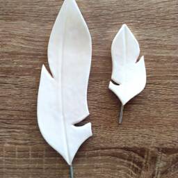 Feather Wall Art, Set Of 3 Feathers Decor, Hanging, Natural Art - thumbnail 2