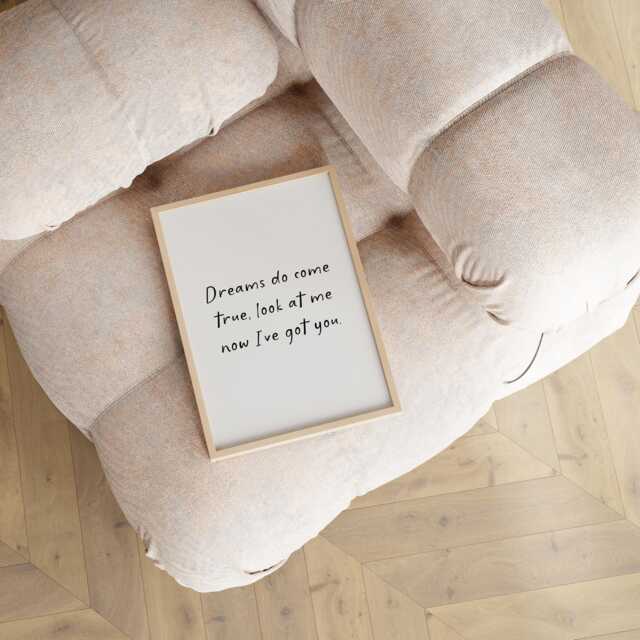 Dreams Do Come True Nursery Print - Cosy Print, Cute Wall Art For Above Cot, A3 A4 A5 Quote Custom Prints - image 1