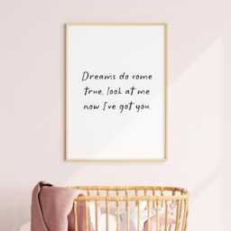 Dreams Do Come True Nursery Print - Cosy Print, Cute Wall Art For Above Cot, A3 A4 A5 Quote Custom Prints - thumbnail 2