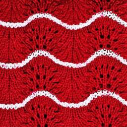 Handmade Red Knit Crochet Baby Afghan Blanket Throw Newborn Infant Wave Trim Burgundy Wine - thumbnail 4