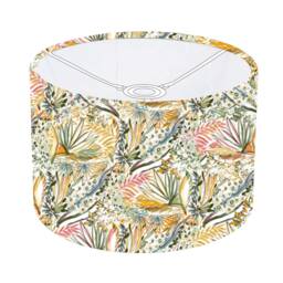 Fibre Naturelle Tropical Orchard Almond Cylinder/Drum Lampshades Pendant Shade Table, Colourful Handmade in Uk, Custom - thumbnail 3