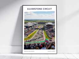 Silverstone Circuit Racing Poster - Photorealistic UK Motorsport Wall Art Print, Modern Home Decor Gift For Fans, British Travel - thumbnail 1