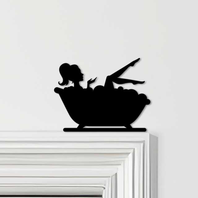 Door Topper Woman in Bathtub Bathroom Decor Various Colours Decorative Sign - Novelty Wall Decor, Frame Art, Art - image 1