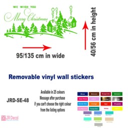 Christmas Winter Village Wall Decals, Snowflake Scenery, Vinyl Art - thumbnail 3