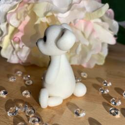Polymer Clay White Glitter Bear With Pastel Rainbow Details - thumbnail 3