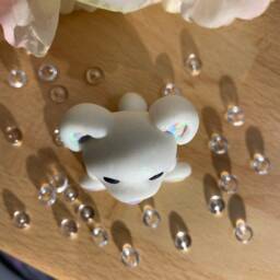Polymer Clay White Glitter Bear With Pastel Rainbow Details - thumbnail 4