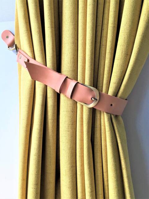 Leather Curtain Tieback Scandinavian Minimalist Window Accessory - image 1