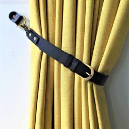 Leather Curtain Tieback Scandinavian Minimalist Window Accessory - thumbnail 3