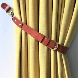 Leather Curtain Tieback Scandinavian Minimalist Window Accessory - thumbnail 2