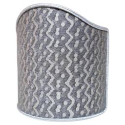 Pair Of Wall Sconce Clip-On Shield Shades Fortuny Fabric Black & Silver Tapa Pattern Mini Lampshade - Handmade in Italy - thumbnail 4