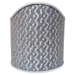 Pair Of Wall Sconce Clip-On Shield Shades Fortuny Fabric Black & Silver Tapa Pattern Mini Lampshade - Handmade in Italy - thumbnail 3