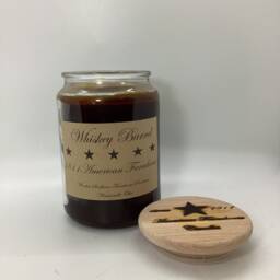 Whiskey Barrel Highly Scented Candle /Apothecary Jar 26 Oz /Paraffin Wax/Farmhouse Candle/Hand Poured Candle/Country-Primitive - thumbnail 2
