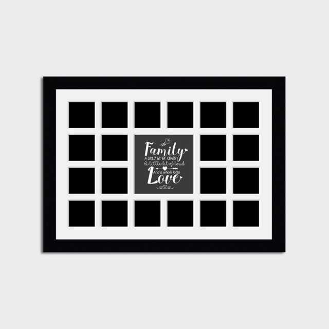 Multi-Photo Family Collage Frame - 20 Instagram Photos, Black Wood - image 1