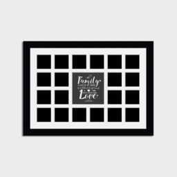 Multi-Photo Family Collage Frame - 20 Instagram Photos, Black Wood - thumbnail 1