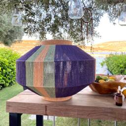 Japanese Paper String Pendant Light Handmade Art Deco Woven Lamp - thumbnail 2