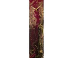 Red & Black Luxury Glass Wall Clock Modern Home Decor, Abstract Mantle Clocks For Desk Or With Lighting, Unusual Art
