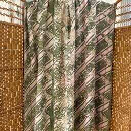 Sale Kantha Throw - Beige With Olive Green Floral Patterns. Reverse Stone Multicolour Details.- Unique/One Of A Kind/Vintage - thumbnail 2