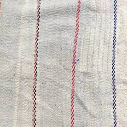 Sale Kantha Throw - Beige With Olive Green Floral Patterns. Reverse Stone Multicolour Details.- Unique/One Of A Kind/Vintage - thumbnail 4