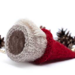 Knit Santa Gnome Decor Christmas Tree Topper, 7 Inch. Tiered Tray Scandinavian Gonk Decor - thumbnail 4