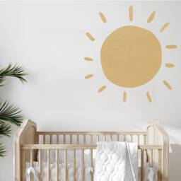 Nursery Sun Decal - Boho Sun Wall Decal Mustard Decor Headboard For Walls By Dizzy Duck Peel & Stick - thumbnail 1