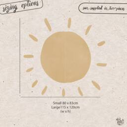 Nursery Sun Decal - Boho Sun Wall Decal Mustard Decor Headboard For Walls By Dizzy Duck Peel & Stick - thumbnail 3