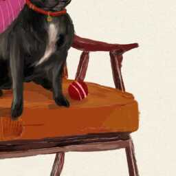 staffordshire Bull Terrier Print - Dogs On Chairs Collection 5x7 Inches/A5 A4 A3 - thumbnail 3