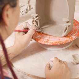 Handmade Ceramic Wall Shrine Moon Phase Shelf With Mushrooms - thumbnail 4