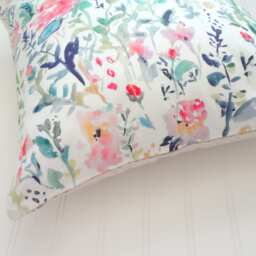 Floral Pillow Cover, Pink Medley Watercolor Covers, Designer Fabric, 18x18, 20x20, 24x24, 14x20, 12x21, 12x26 - thumbnail 2