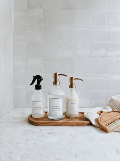 Apothecary Bottle - Zero Waste Glass Refillable Soap Dispenser Eco-Friendly Clear - image 1