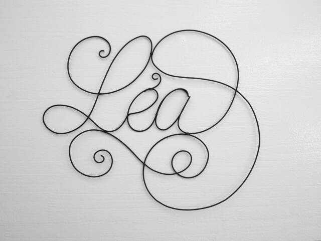 Customizable Wire First Name, Lea With Arabesque, Wall Decoration For Children's Room, Door Plaque, Birth Gift, Baby