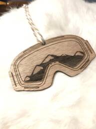 Goggles Mountains Snow Wooden Ornament, Ski Ornaments, Christmas Tree Winter Sports Stocking Stuffer, Snowmobiling