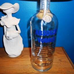 Recycled Absolut Vodka Liquor Bottle Lamp With White Shade By Kams-store.com - thumbnail 3