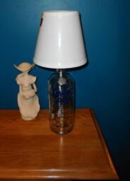 Recycled Absolut Vodka Liquor Bottle Lamp With White Shade By Kams-store.com - thumbnail 2
