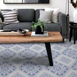 Glaze Azulejos Mosaic Vinyl Flooring, Blue Baby Shower Ideas, White Abstract Decor, Tiles Comfort Eco Friendly Floor - thumbnail 3