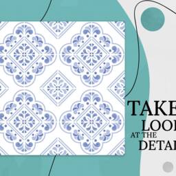 Glaze Azulejos Mosaic Vinyl Flooring, Blue Baby Shower Ideas, White Abstract Decor, Tiles Comfort Eco Friendly Floor - thumbnail 2