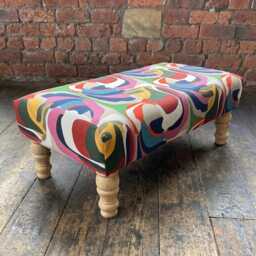 Handmade Fabric Ottoman Bench Multi-Color, UK Made - thumbnail 4