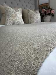 Boucle Taupe Bed Runner - Luxury Handmade Scarf Throw For Double, King & Super Bedding - thumbnail 1