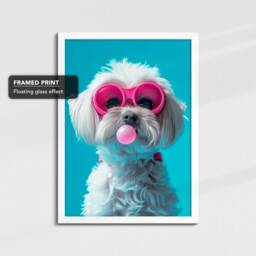Maltese Dog Pet Abstract Framed Poster Print & Canvas Wall Decor Art Painting Bedroom Home Living Room Funny Animal Lover Gift - thumbnail 3