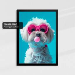 Maltese Dog Pet Abstract Framed Poster Print & Canvas Wall Decor Art Painting Bedroom Home Living Room Funny Animal Lover Gift - thumbnail 2