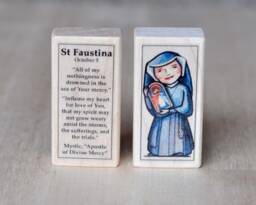 st Faustina Patron Saint Block With Gift Bag // Polish Visionary Of Divine Mercy Catholic Toys By Almondrod