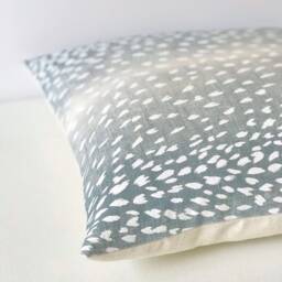 Aqua Blue Antelope Print Pillow Cover Linen Decorative - thumbnail 2