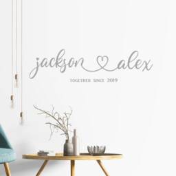 Personalised Couple Name Wall Sticker, Romantic Bedroom Art, Custom Home Decor - thumbnail 3