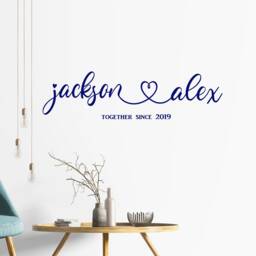 Personalised Couple Name Wall Sticker, Romantic Bedroom Art, Custom Home Decor - thumbnail 2