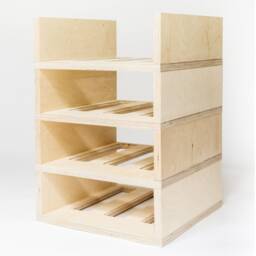 Modular & Stackable Wine Rack For 3 Bottles - Adjustable Sustainable Birchwood Design - thumbnail 2