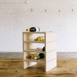 Modular & Stackable Wine Rack For 3 Bottles - Adjustable Sustainable Birchwood Design - thumbnail 4