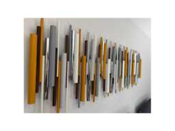 Ochre & Walnut Wall Art - Contemporary Modern Wood Sculpture