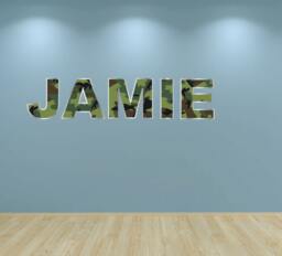 Personalised Army Camouflage Named Decal Kids Wall Sticker Teenager Bedroom - thumbnail 1